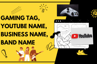 create a unique gamer tag, name for youtube channel, band, business