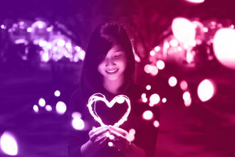 add dual lighting and neon lighting effects to your photos