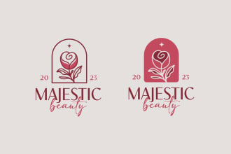 create an elegant hand drawn botanical boho logo