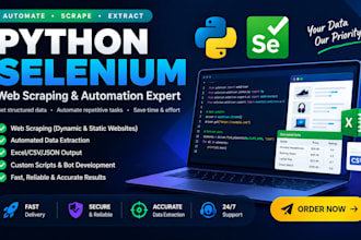 perform web scraping, web automation, python selenium