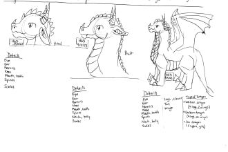 draw line art of dragons