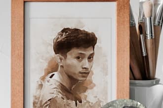 draw potrait watercolor style