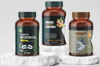 do premium supplements label design and product label design