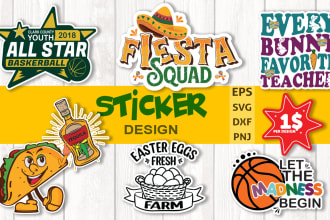 create a custom typography stickers design for etsy store