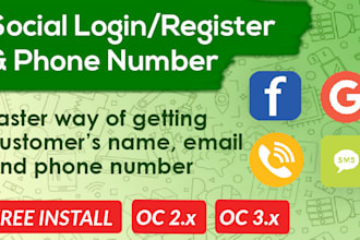 add google social login register on opencart online store