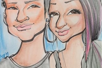 draw a professional caricature of you or a friend
