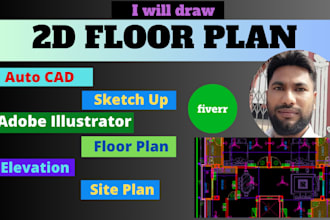 draw 2d floor plan in auto cad