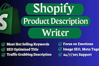 write SEO friendly shopify product description