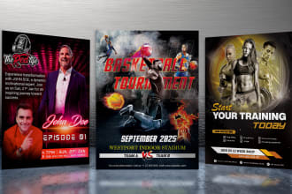 design unique and eye catching sports, fitness, event poster, flyer and brochure