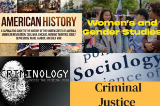 work on criminology american history gender studies sociology criminal justice