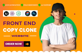 develop or redesign copy clone website, using react or next js