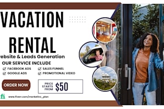 vacation rental website, vacation rental leads for rental website with booking