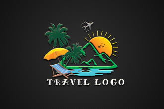 design mountain adventure resort travel nature vacation tourism agency logo