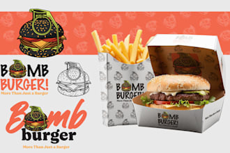 make a custom food logo for your restaurant, food truck