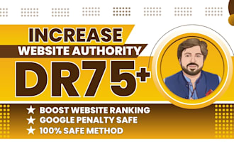 increase dr ahrefs domain rating  upto 75 with mix seo backlinks