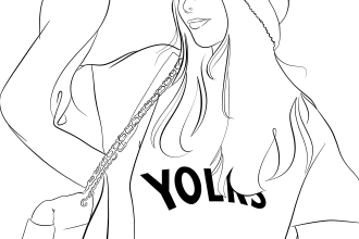 draw black and white line art  illustration