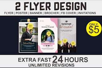 design professional graduate flyer or brochure or poster