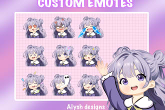 design custom emotes, sub badges, stickers for you