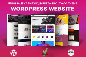 design wordpress website using salient, enfold, impreza, divi, avada theme