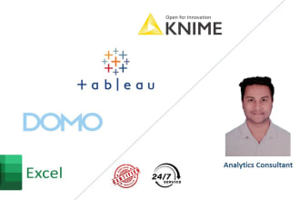 do data science projects on knime,domo,excel and tableau