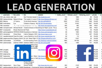 find business emails and data from instagram, ig, linkedin, fb