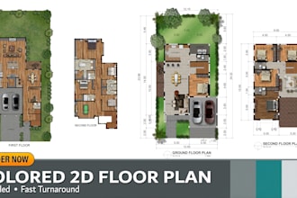 create professional colored floor plans from your references