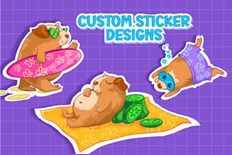 create cute cartoon sticker, mascots or emoticons for you