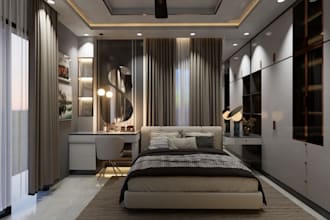 provide modern  bedroom dining living kitchen interior design