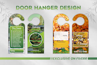 design lawn care mowing and plumbing door hangers