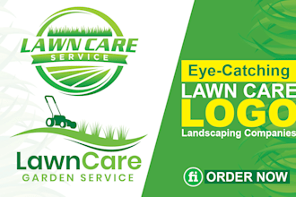 create an eye catching and awesome lawn care logo