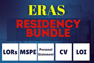 exquisitely enhance your eras documents including ps, cv, lors, mspe and loi