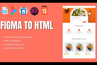 convert figma to html, xd to html, psd to html responsive