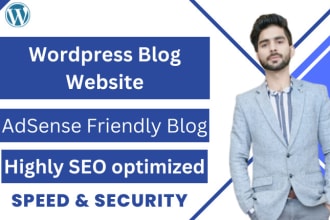 build wordpress blog website, blogging site for google adsense approval