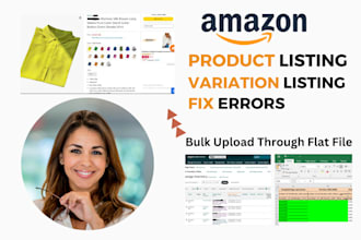 resolve amazon listing errors, fix variation listing issues, activate listing