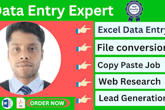 do data entry, web research and copy paste job