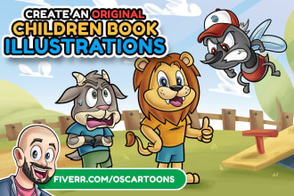 create an original cartoon children book illustration
