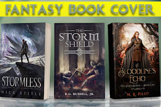 design fantasy book cover, ebook cover, kindle book cover in 4 hours