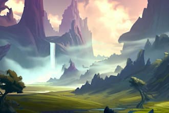design a fantasy environment landscape