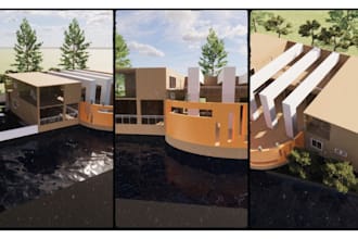 render exterior and interior building designs