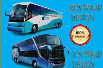 design creative bus wrap, truck wrap, van wrap design
