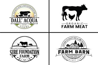 create professional vintage farm logo design