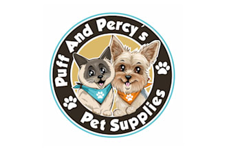 fashionable luxury cat dog animal and pet logo design