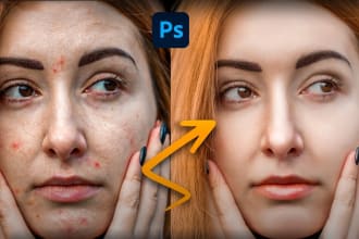 do photo touch up high end skin retouch and headshot retouch image