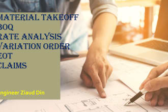 do material takeoff, rate analysis, and boq for construction projects