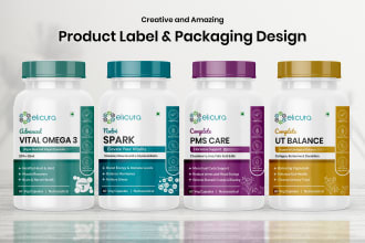 do amazing supplement product packaging, label design