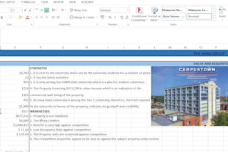 do real estate financial modeling on excel