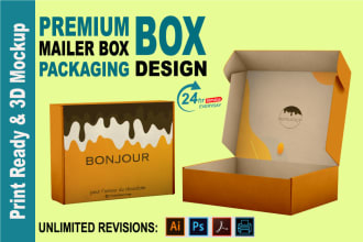 do subscription box, packaging box, mailer box, shipping box with 3d mockup