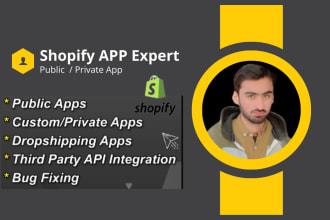 create shopify public and custom or private app