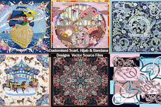 create a unique scarf, bandana, hijab and shawl designs