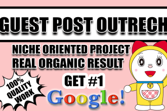 guest post link building seo on pure niche sites by outreach
